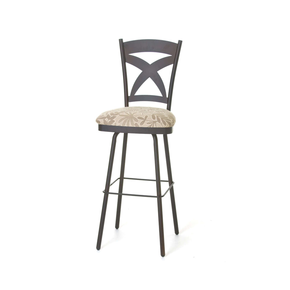 Amisco Marcus Swivel Spectator  Stool with wood accents and tasteful colors