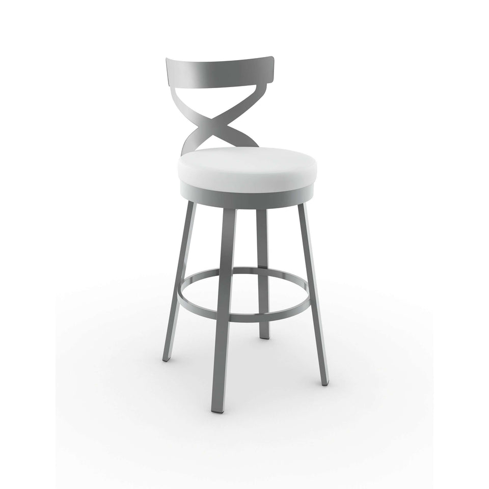 Amisco Lincoln Swivel Bar Stool with Upholstered Seat