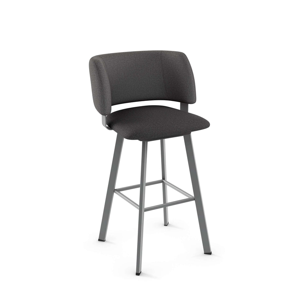 Easton Swivel Bar Stool with Upholstered Seat and Backrest