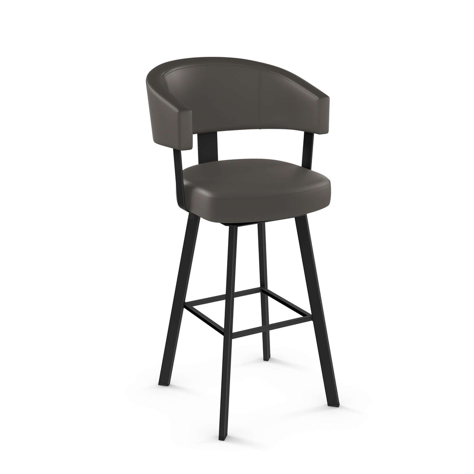 Grissom Swivel Spectator Stool with Upholstered Seat and Backrest