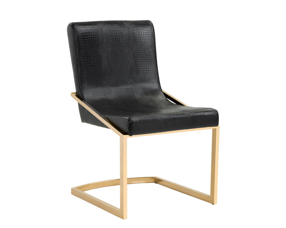 Sunpan Marcelle Dining Chair - Black Croc  (2pcs) | 101170