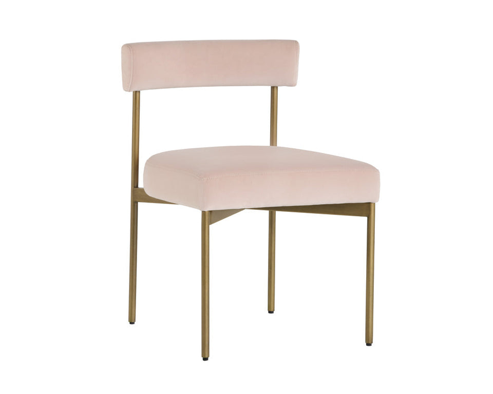 Sunpan Seneca Dining Chair Antique Brass  - Velvet Blush  (2pcs) | 103364