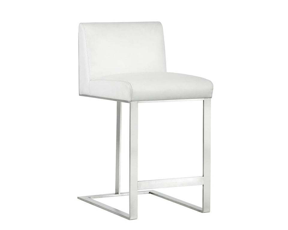 Sunpan Dean Counter Stool Stainless Steel - Cantina White | 103717