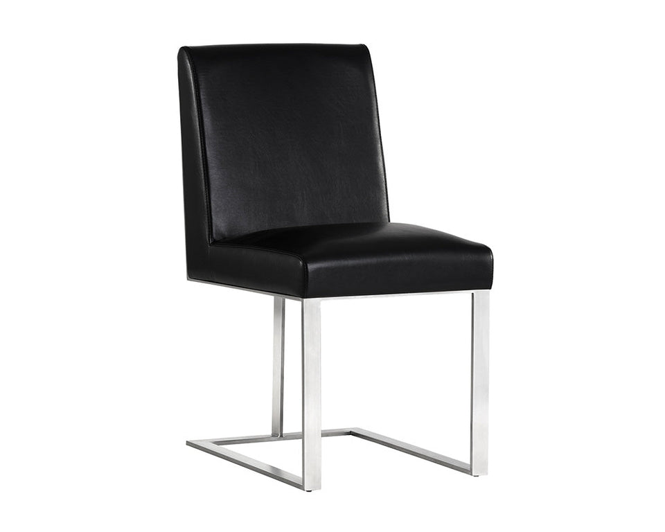 Sunpan Dean Dining Chair Stainless Steel - Cantina Black  | 103784