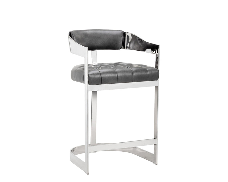 Sunpan Beaumont Counter Stool Stainless Steel - Cantina Magnetite | 104015