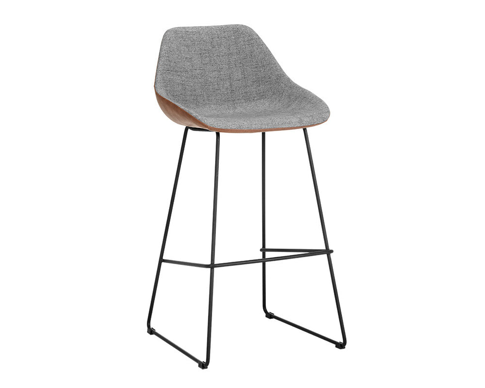 Sunpan Mccoy Barstool - November Grey / Cinnamon Brown