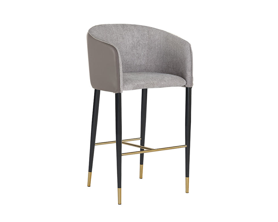 Sunpan Asher Barstool - Flint Grey / Napa Taupe