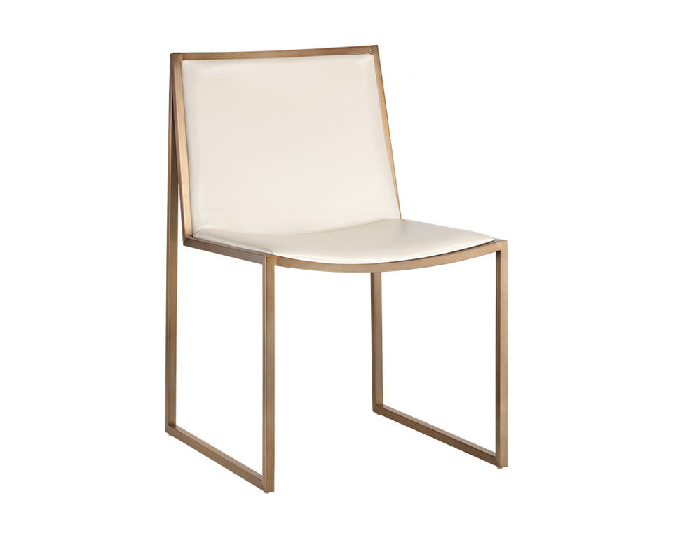 Sunpan Blair Dining Chair Antique Brass - Castillo Cream (2pcs)