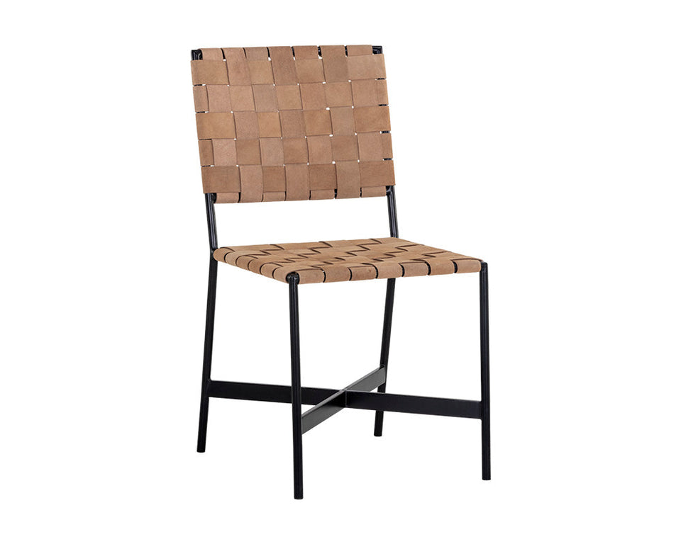 Sunpan Omari Dining Chair - Suede Light Tan Leather  (2pcs) | 106717