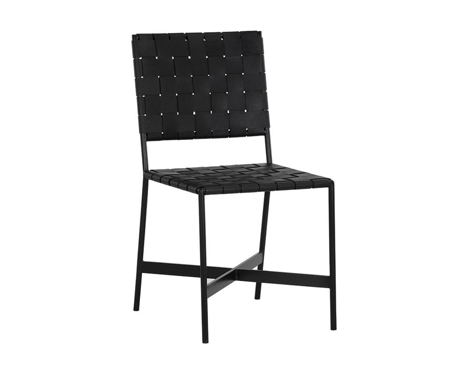 Sunpan Omari Dining Chair - Black Leather  (2pcs) | 106718