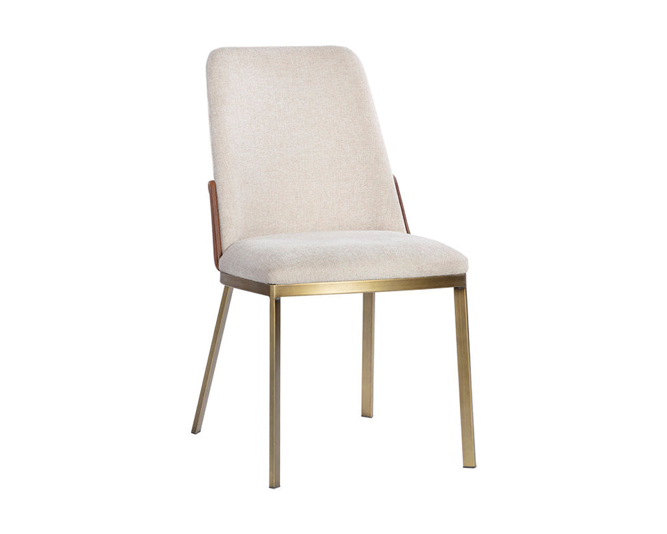 Sunpan Marie Dining Chair - Belfast Oatmeal / Bravo Cognac  (2pcs) | 107647