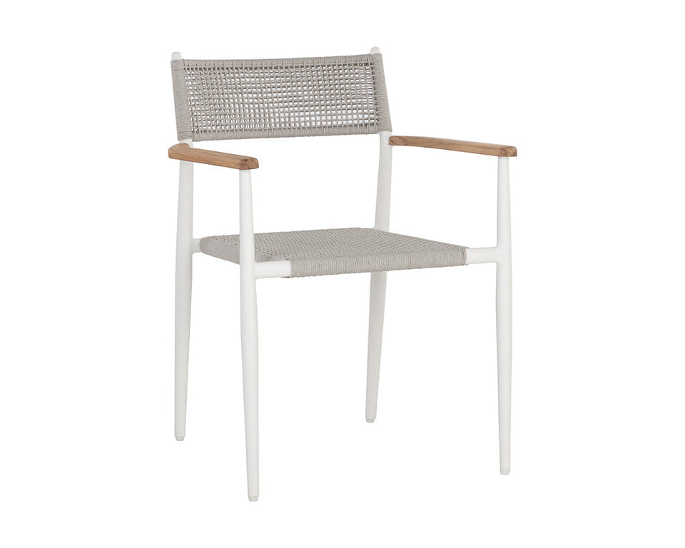 Sunpan Kona Stackable Dining Armchair - White (2pcs)