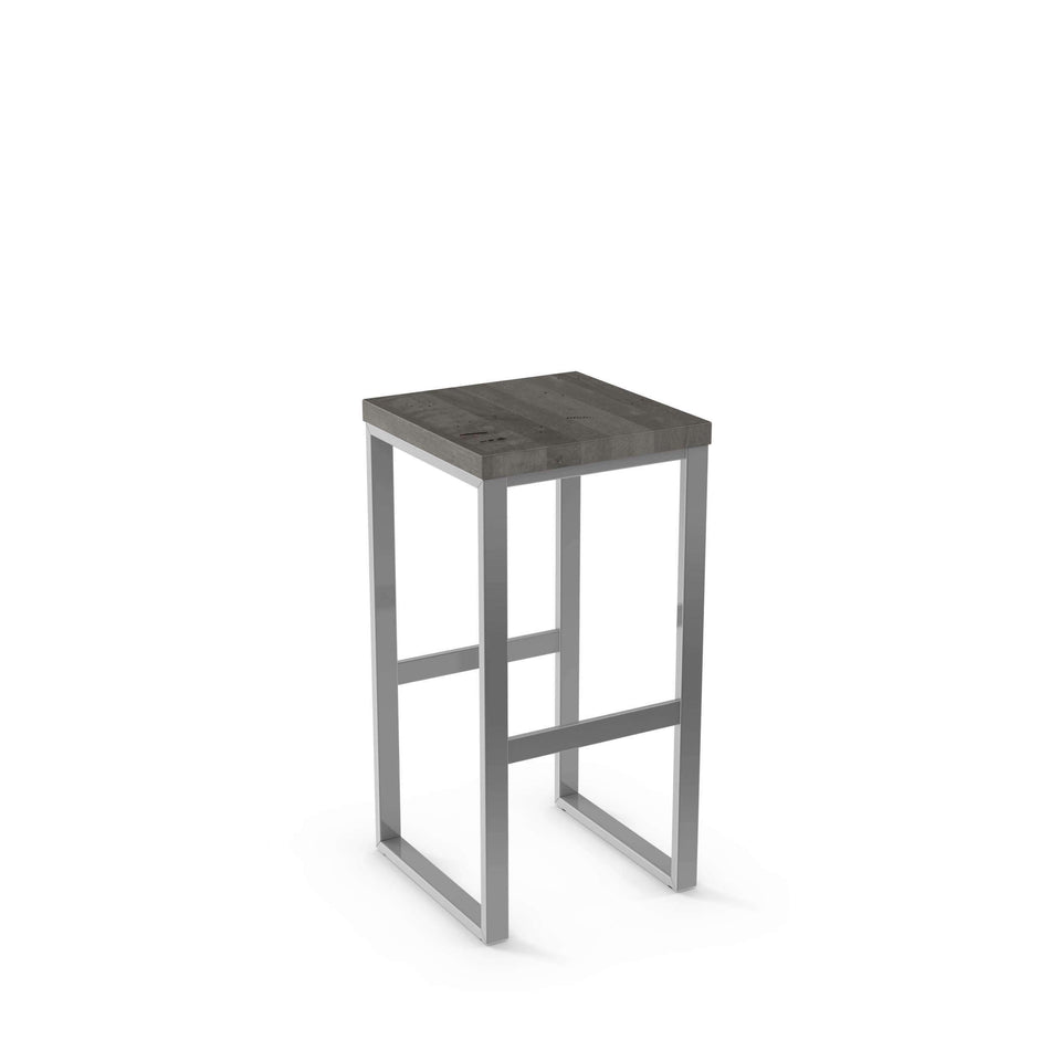 Aaron Counter Stool - Amisco Non Swivel Solid Wood Seat