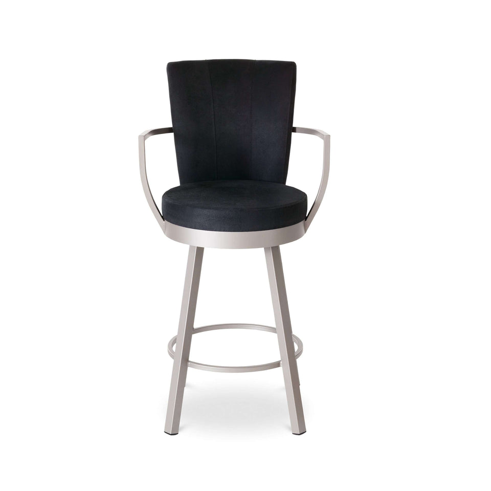 Cardin Swivel Bar Stool with Upholstered Seat and Backrest