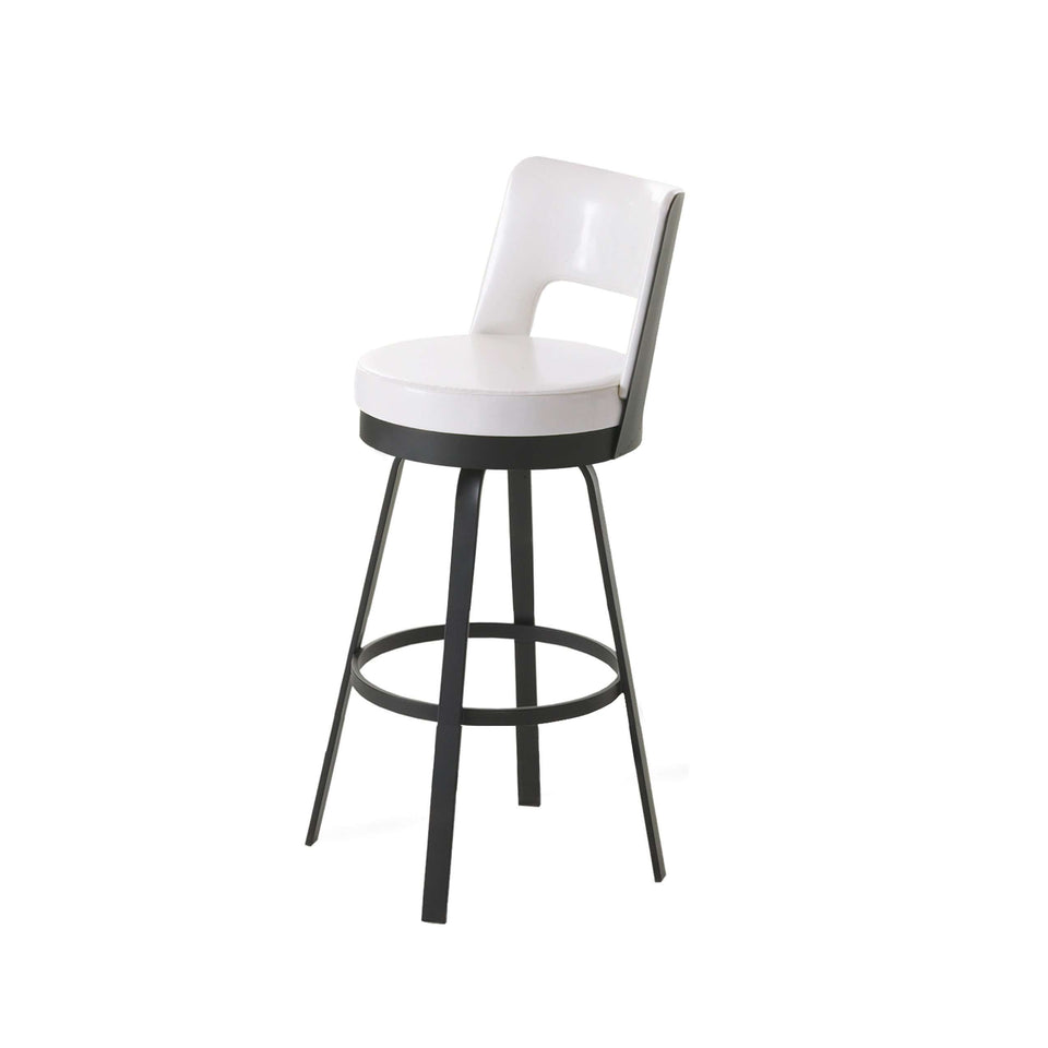 Amisco Brock Swivel Bar Stool with Upholstered Seat and Backrest