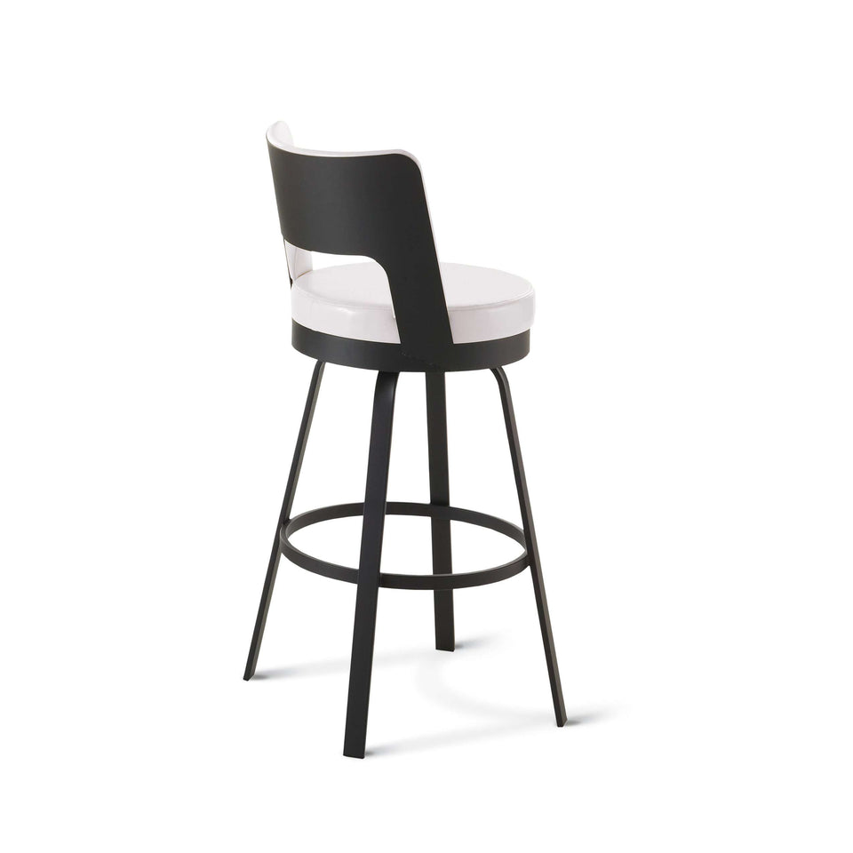 Amisco Brock Swivel Spectator Stool with Upholstered Seat and Backrest