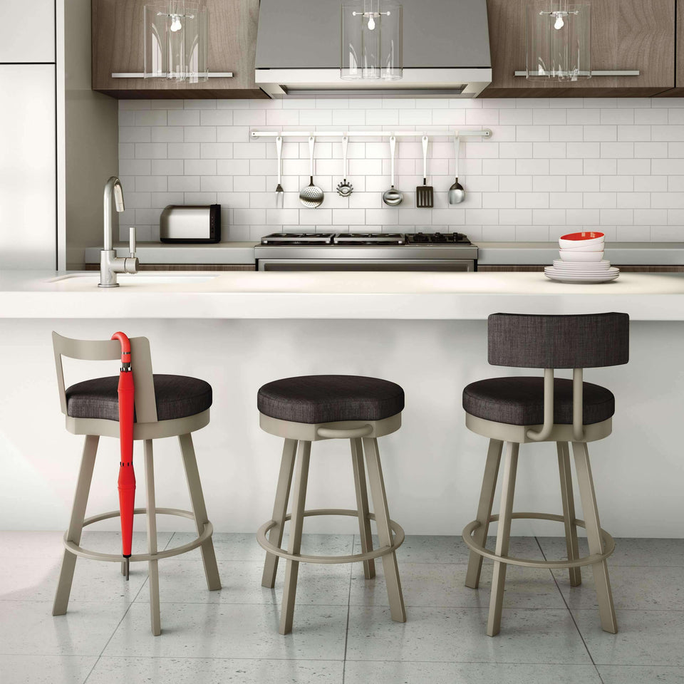 Bryce Swivel Bar Stool with Upholstered Seat