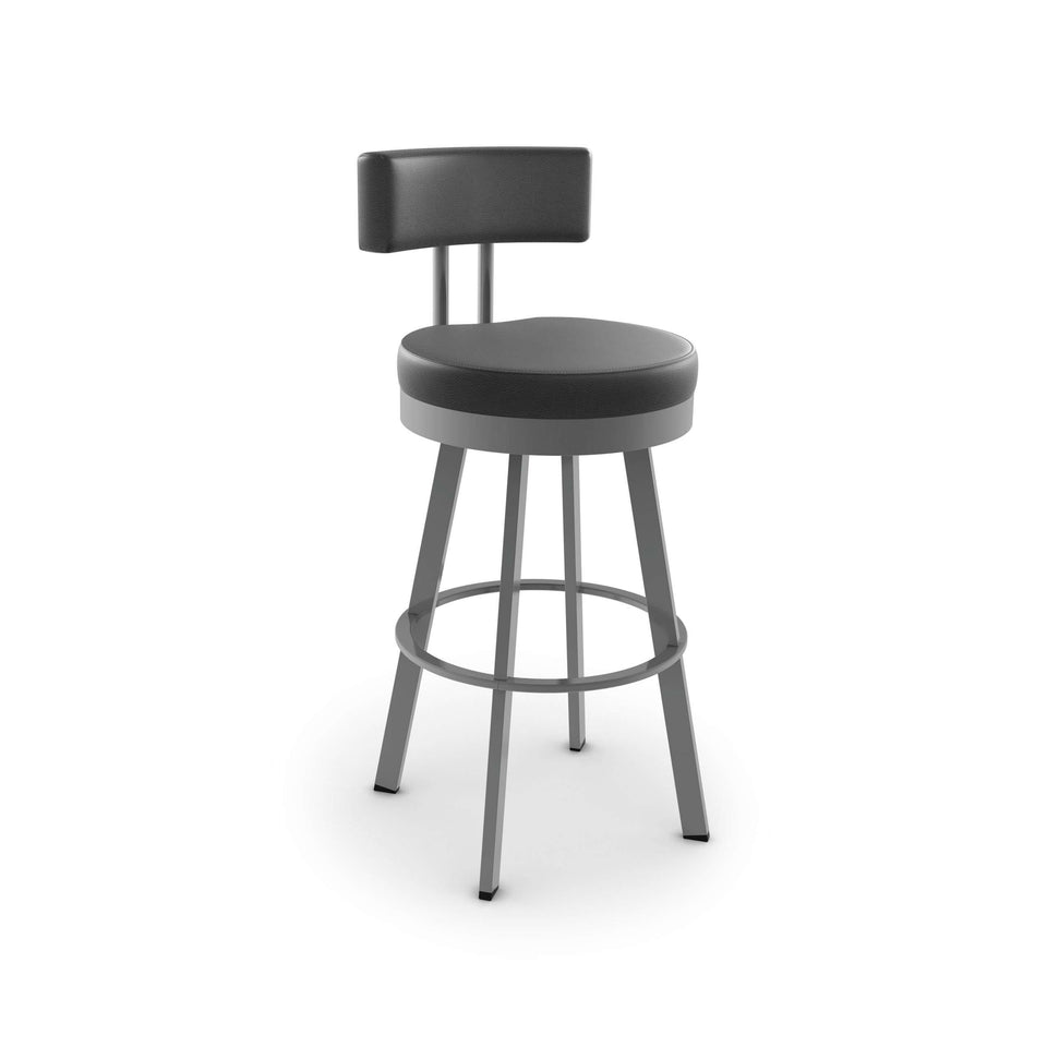 Amisco Barry Swivel Bar Stool with Upholstered Seat and Backrest