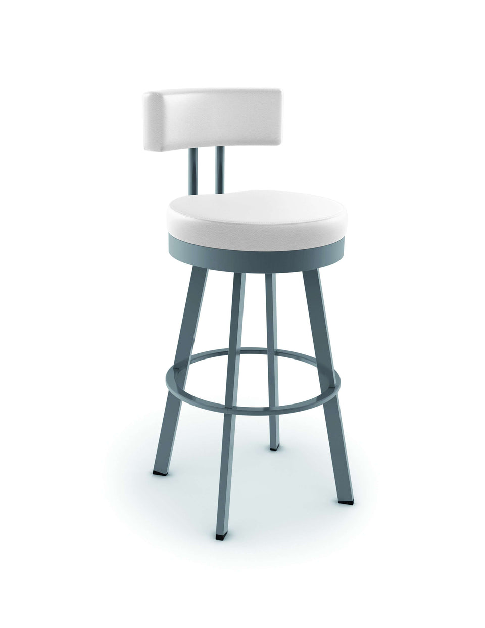 Amisco Barry Swivel Spectator Stool with Upholstered Seat and Backrest