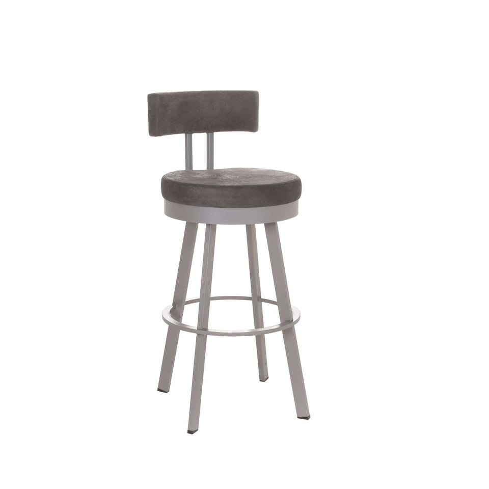Amisco Barry Swivel Counter Stool with Upholstered Seat and Backrest