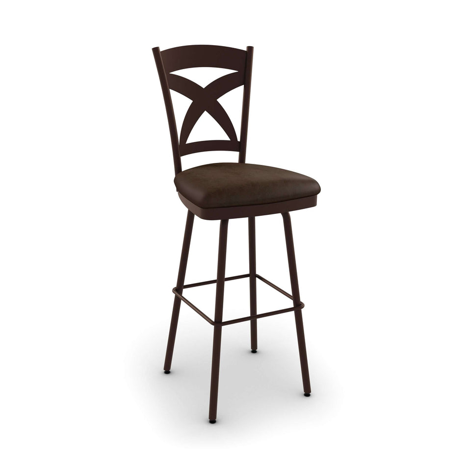 Amisco Marcus Swivel Counter Stool with wood accents and tasteful colors