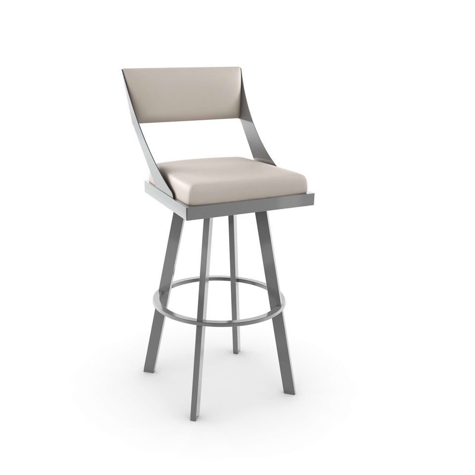 Fame Swivel Bar Stool with Upholstered Seat and Backrest
