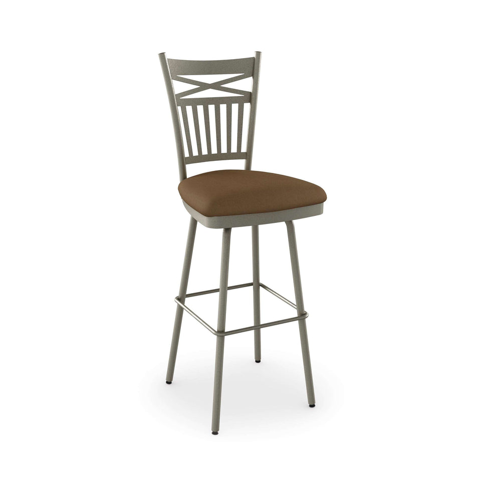 Garden Swivel Counter Stool with Upholstered Seat
