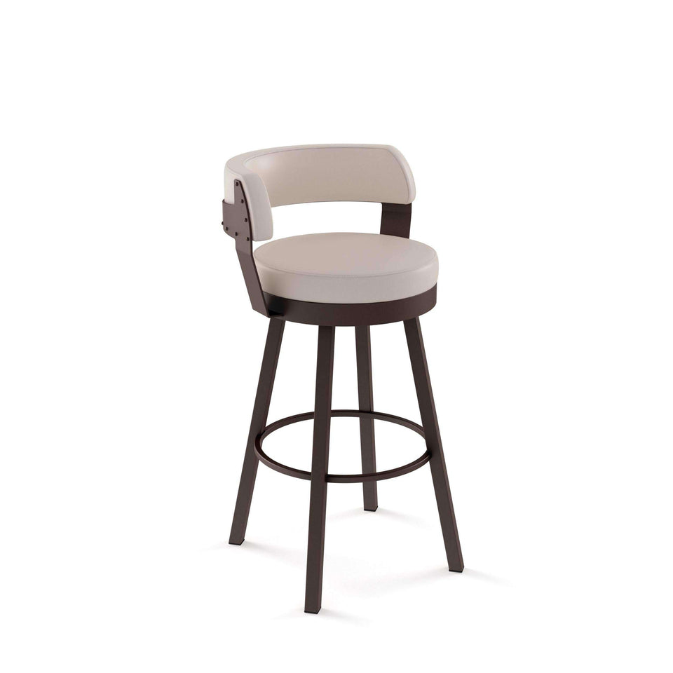 Russell Swivel Bar Stool with Upholstered Seat and Backrest