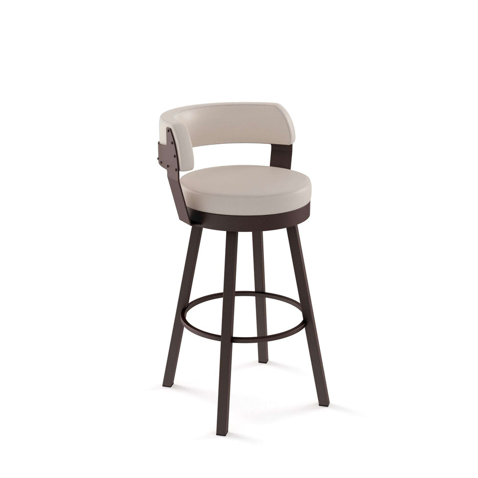Russell Swivel Counter Stool with Upholstered Seat and Backrest