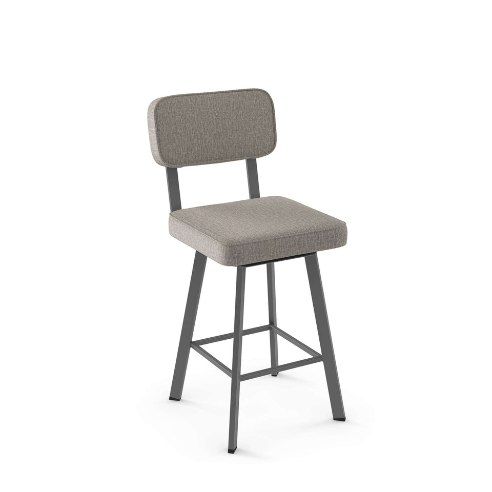 Brixton Swivel Counter Stool with Upholstered Seat and Backrest by Amisco