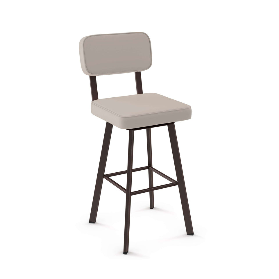 Brixton Swivel Spectator Stool with Upholstered Seat and Backrest by Amisco