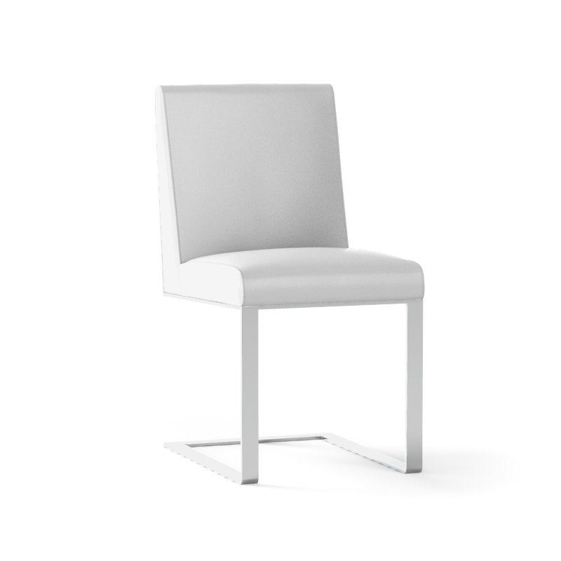 Sunpan Dean Dining Chair - Stainless Steel - Cantina White