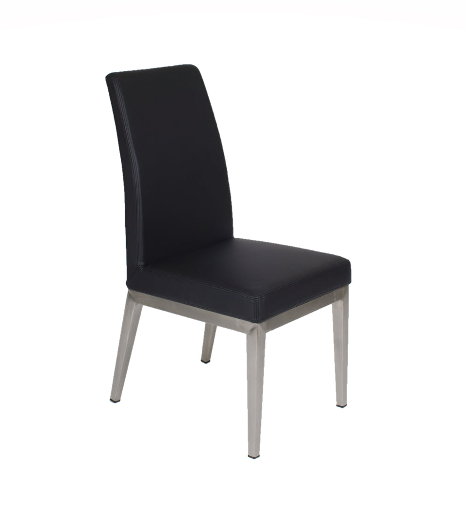 Furnishings Mate Erika Chair | Black Cover - Brushed Stainless Steel Base